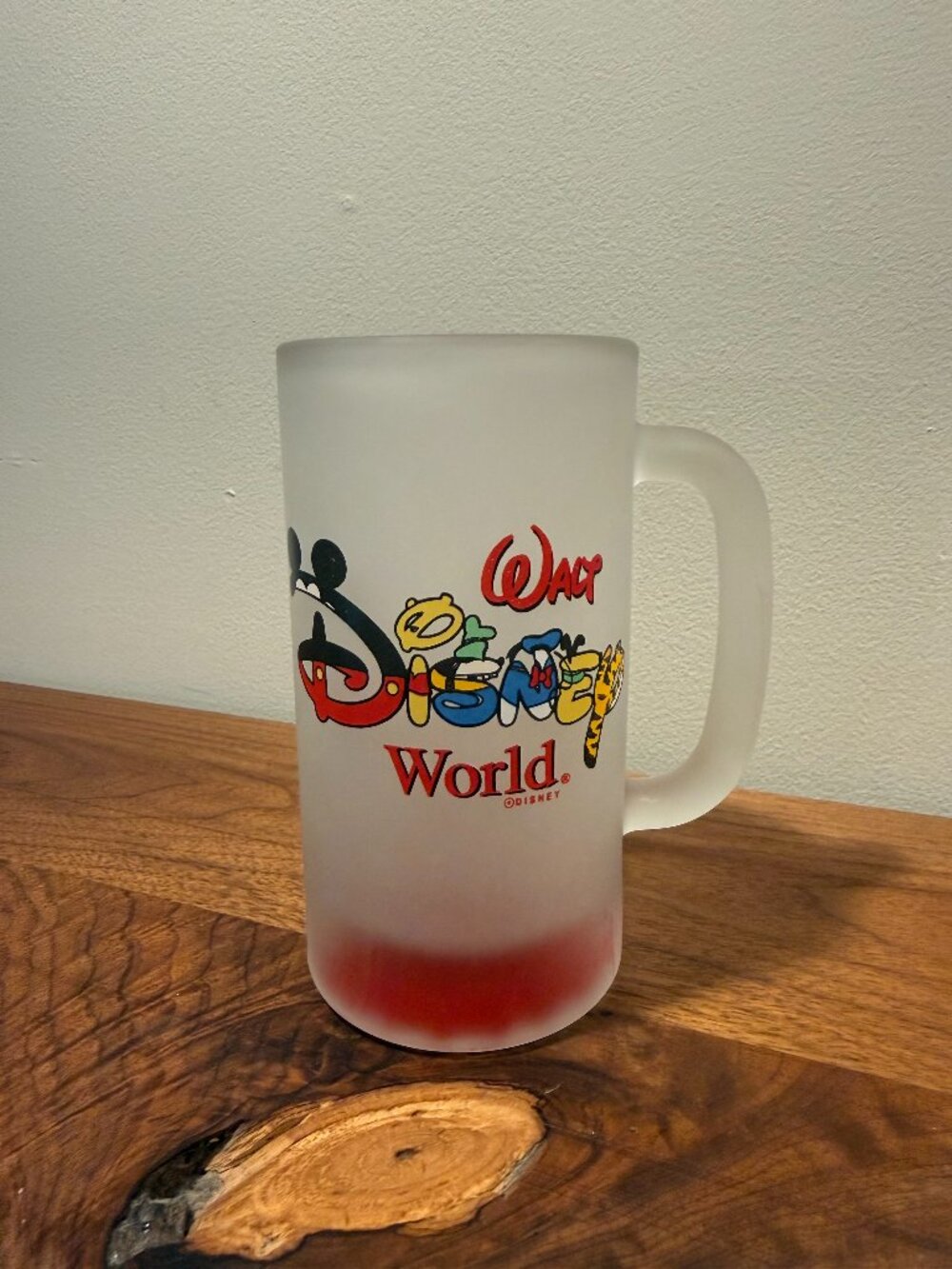Disney Walt Disney World Frosted Glass Mug
